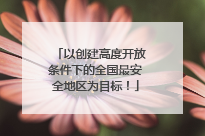 以创建高度开放条件下的全国最安全地区为目标！