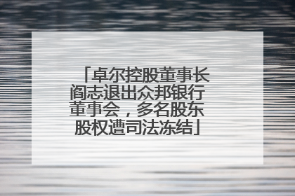 卓尔控股董事长阎志退出众邦银行董事会，多名股东股权遭司法冻结