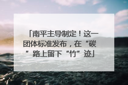 南平主导制定！这一团体标准发布，在“碳”路上留下“竹”迹