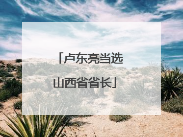 卢东亮当选山西省省长