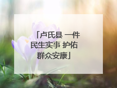 卢氏县 一件民生实事 护佑群众安康