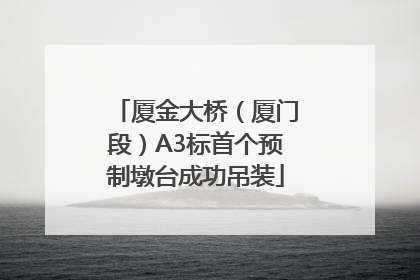 厦金大桥（厦门段）A3标首个预制墩台成功吊装