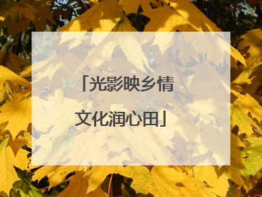 光影映乡情 文化润心田