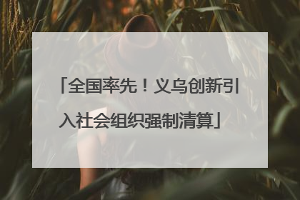 全国率先！义乌创新引入社会组织强制清算