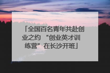 全国百名青年共赴创业之约 “创业英才训练营”在长沙开班