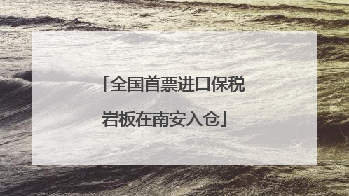 全国首票进口保税岩板在南安入仓