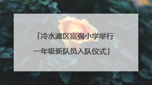 冷水滩区富强小学举行一年级新队员入队仪式