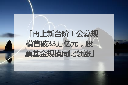 再上新台阶！公募规模首破33万亿元，股票基金规模同比领涨