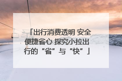 出行消费透明 安全便捷省心 探究小拉出行的“省”与“快”