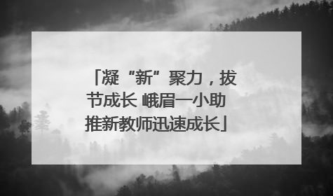 凝“新”聚力，拔节成长 峨眉一小助推新教师迅速成长