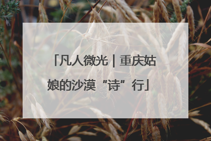 凡人微光｜重庆姑娘的沙漠“诗”行