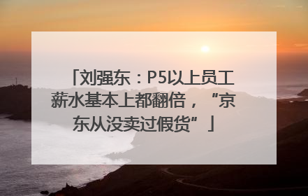 刘强东：P5以上员工薪水基本上都翻倍，“京东从没卖过假货”