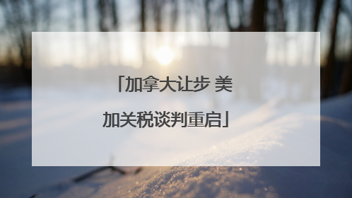 加拿大让步 美加关税谈判重启