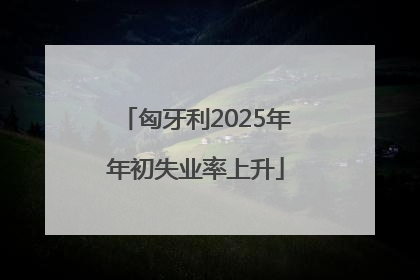 匈牙利2025年年初失业率上升