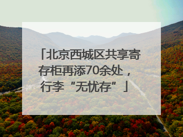 北京西城区共享寄存柜再添70余处，行李“无忧存”