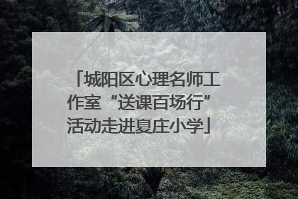 城阳区心理名师工作室“送课百场行”活动走进夏庄小学