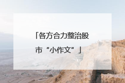 各方合力整治股市“小作文”