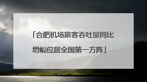 合肥机场旅客吞吐量同比增幅位居全国第一方阵