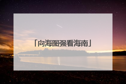 向海图强看海南