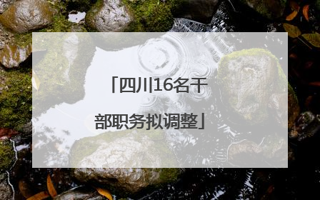 四川16名干部职务拟调整