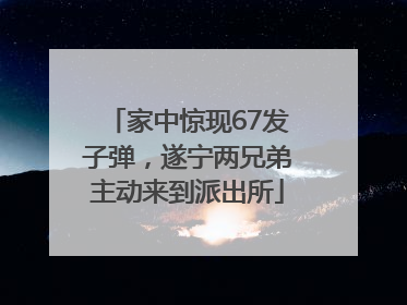 家中惊现67发子弹，遂宁两兄弟主动来到派出所