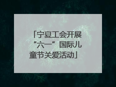 宁夏工会开展“六一”国际儿童节关爱活动