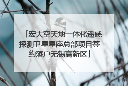 宏大空天地一体化遥感探测卫星星座总部项目签约落户无锡高新区