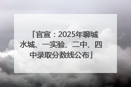官宣：2025年聊城水城、一实验、二中、四中录取分数线公布