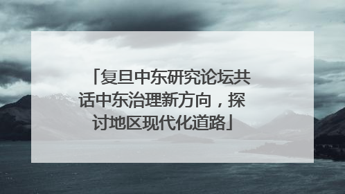 复旦中东研究论坛共话中东治理新方向，探讨地区现代化道路