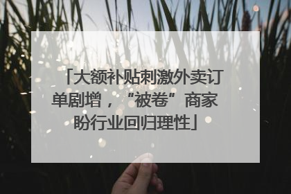 大额补贴刺激外卖订单剧增，“被卷”商家盼行业回归理性