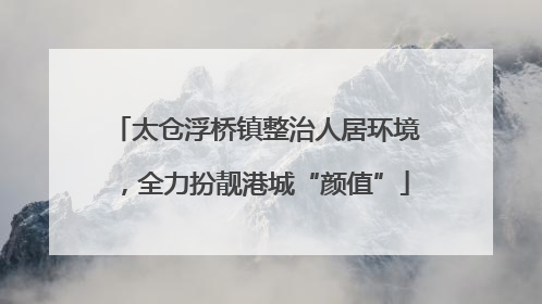 太仓浮桥镇整治人居环境，全力扮靓港城“颜值”