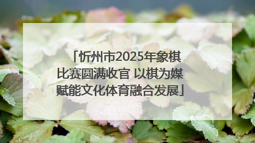 忻州市2025年象棋比赛圆满收官 以棋为媒赋能文化体育融合发展