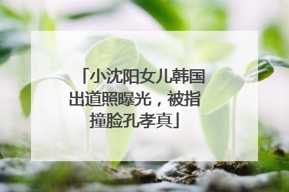小沈阳女儿韩国出道照曝光，被指撞脸孔孝真