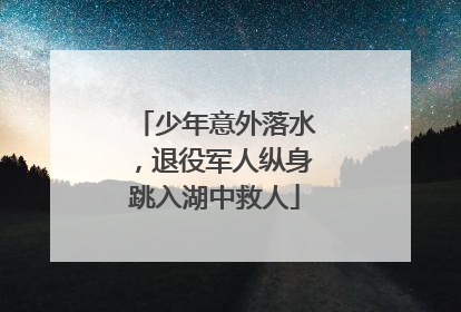 少年意外落水，退役军人纵身跳入湖中救人