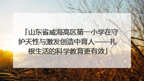 山东省威海高区第一小学在守护天性与激发创造中育人——扎根生活的科学教育更有效
