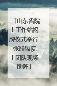 山东省院士工作站揭牌仪式举行 张联盟院士团队现场助阵