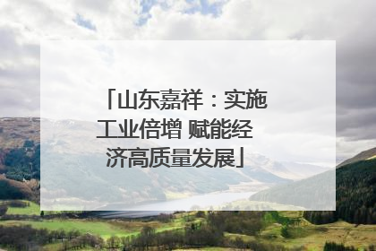 山东嘉祥：实施工业倍增 赋能经济高质量发展