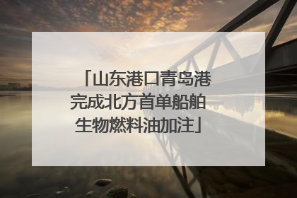 山东港口青岛港完成北方首单船舶生物燃料油加注
