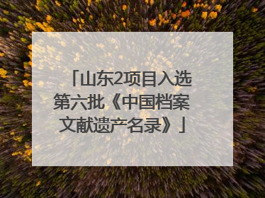 山东2项目入选第六批《中国档案文献遗产名录》