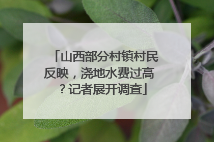 山西部分村镇村民反映，浇地水费过高？记者展开调查