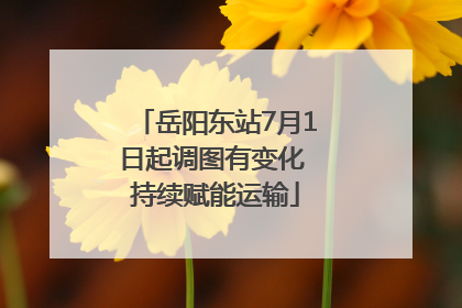 岳阳东站7月1日起调图有变化 持续赋能运输