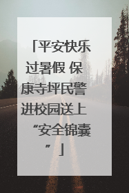 平安快乐过暑假 保康寺坪民警进校园送上“安全锦囊”