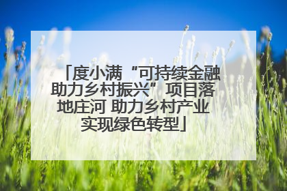 度小满“可持续金融助力乡村振兴”项目落地庄河 助力乡村产业实现绿色转型