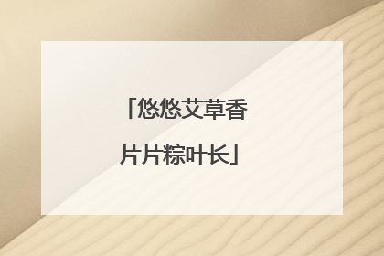 悠悠艾草香 片片粽叶长