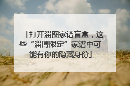 打开淄图家谱盲盒，这些“淄博限定”家谱中可能有你的隐藏身份