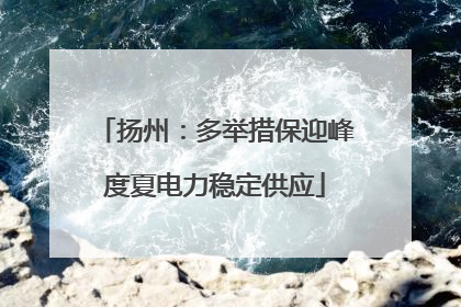 扬州：多举措保迎峰度夏电力稳定供应