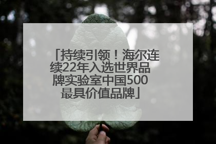 持续引领！海尔连续22年入选世界品牌实验室中国500最具价值品牌