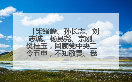 柴绪峰、孙长志、刘志诚、杨昆尧、宗刚、樊桂玉，罔顾党中央三令五申，不知敬畏、我行我素、肆意妄为！