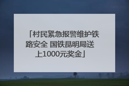 村民紧急报警维护铁路安全 国铁昆明局送上1000元奖金
