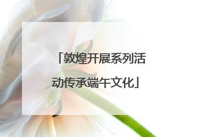 敦煌开展系列活动传承端午文化